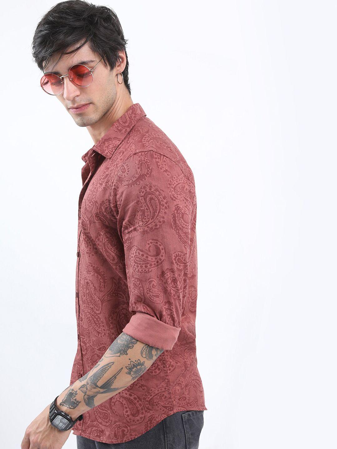 ketch slim fit ethnic motifs printed cotton casual shirt