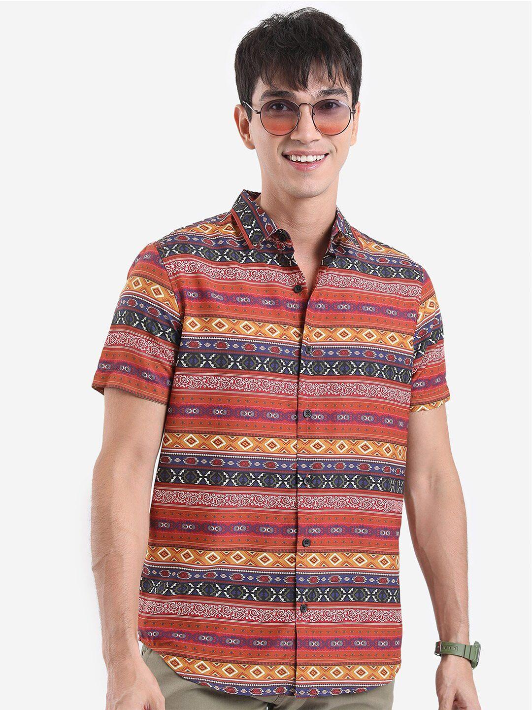 ketch slim fit ethnic printed casual shirt
