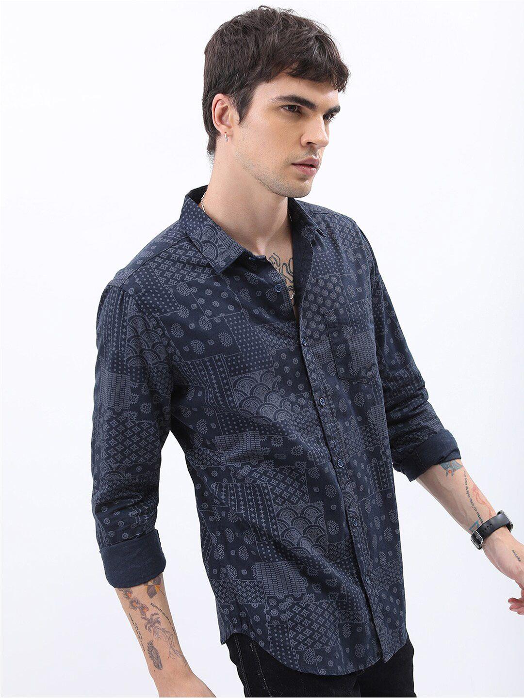 ketch slim fit ethnic printed cotton casual shirt