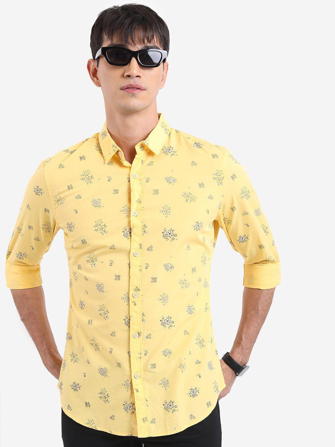 ketch slim fit floral printed cotton casual shirt