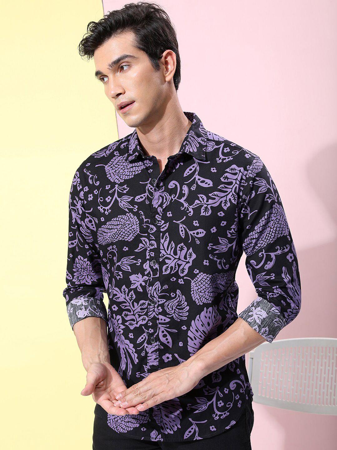 ketch slim fit floral printed cotton casual shirt