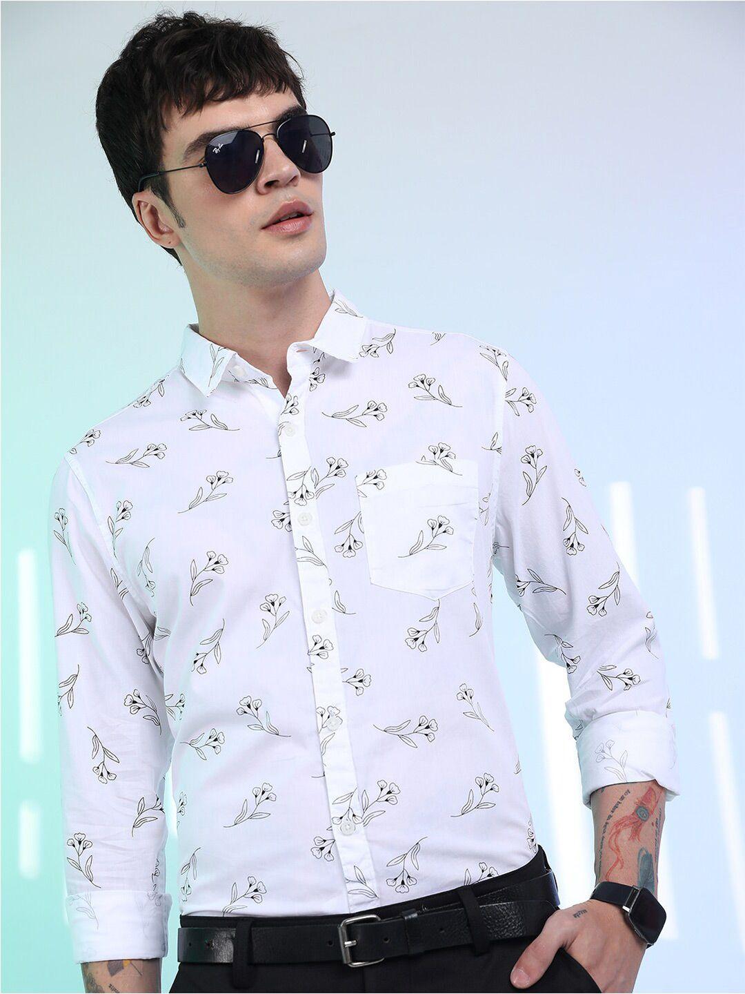 ketch slim fit floral printed cotton casual shirt