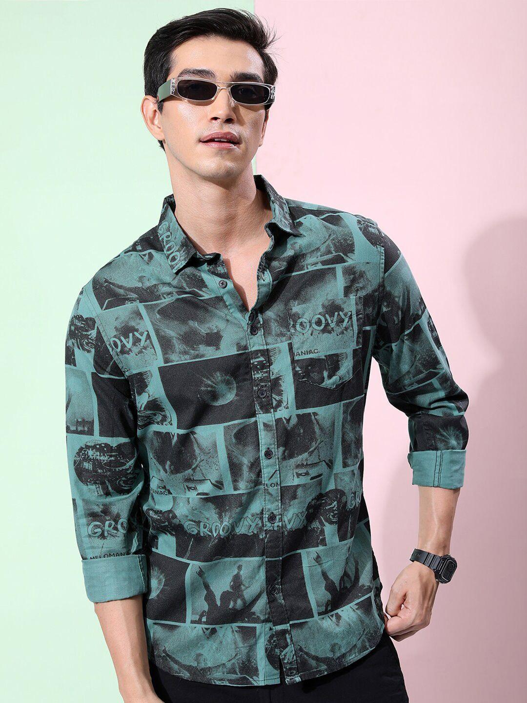 ketch slim fit graphic printed cotton casual shirt