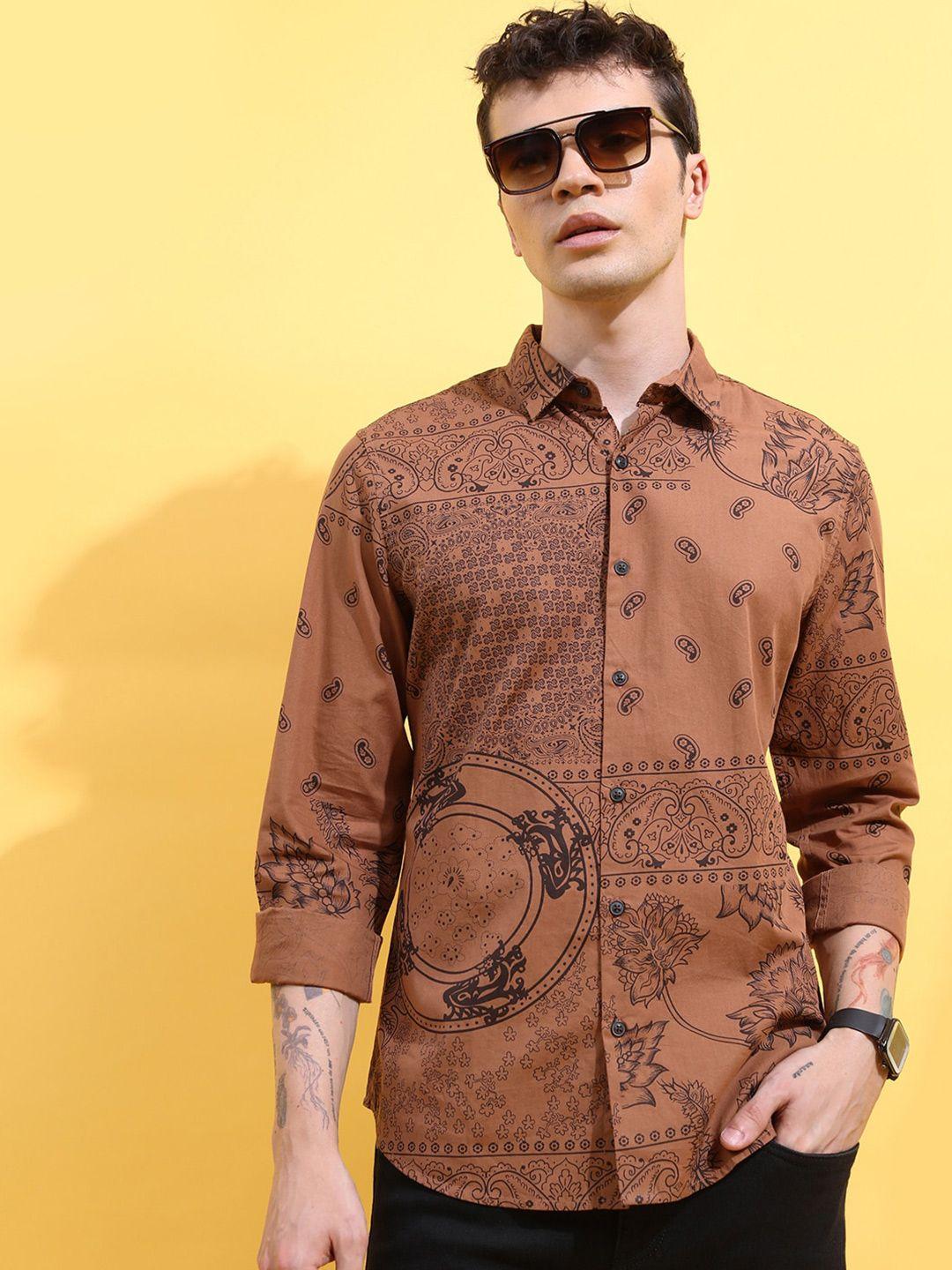 ketch slim fit paisley printed cotton casual shirt