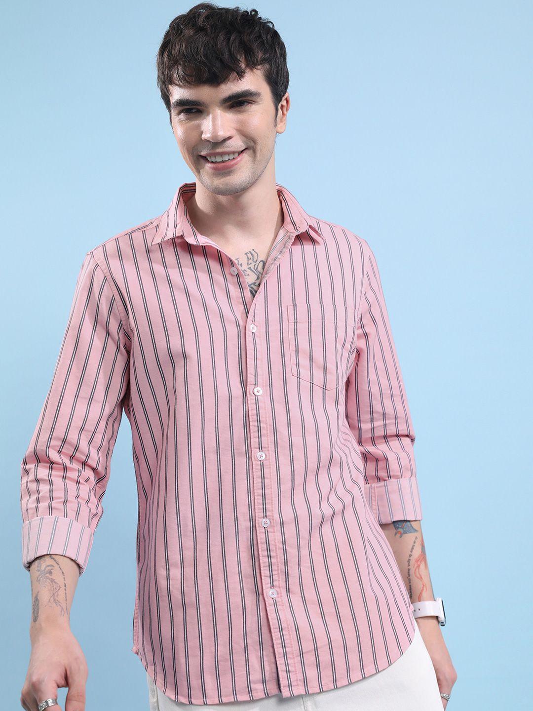 ketch striped slim fit opaque casual shirt