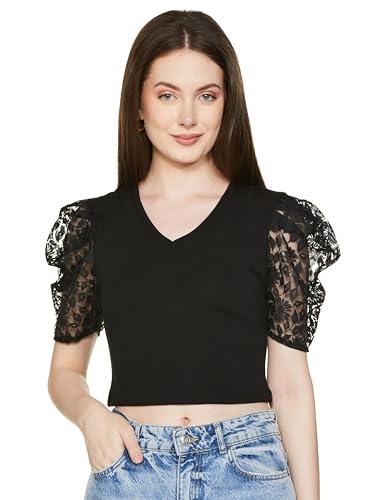 ketch women's casual fit tops (khtp000492_black