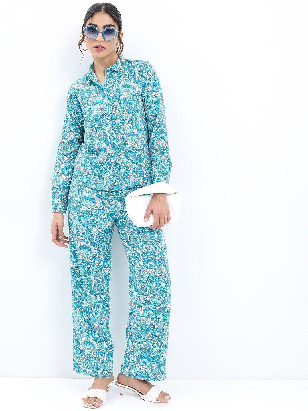 ketch women floral printed shirt with trouser