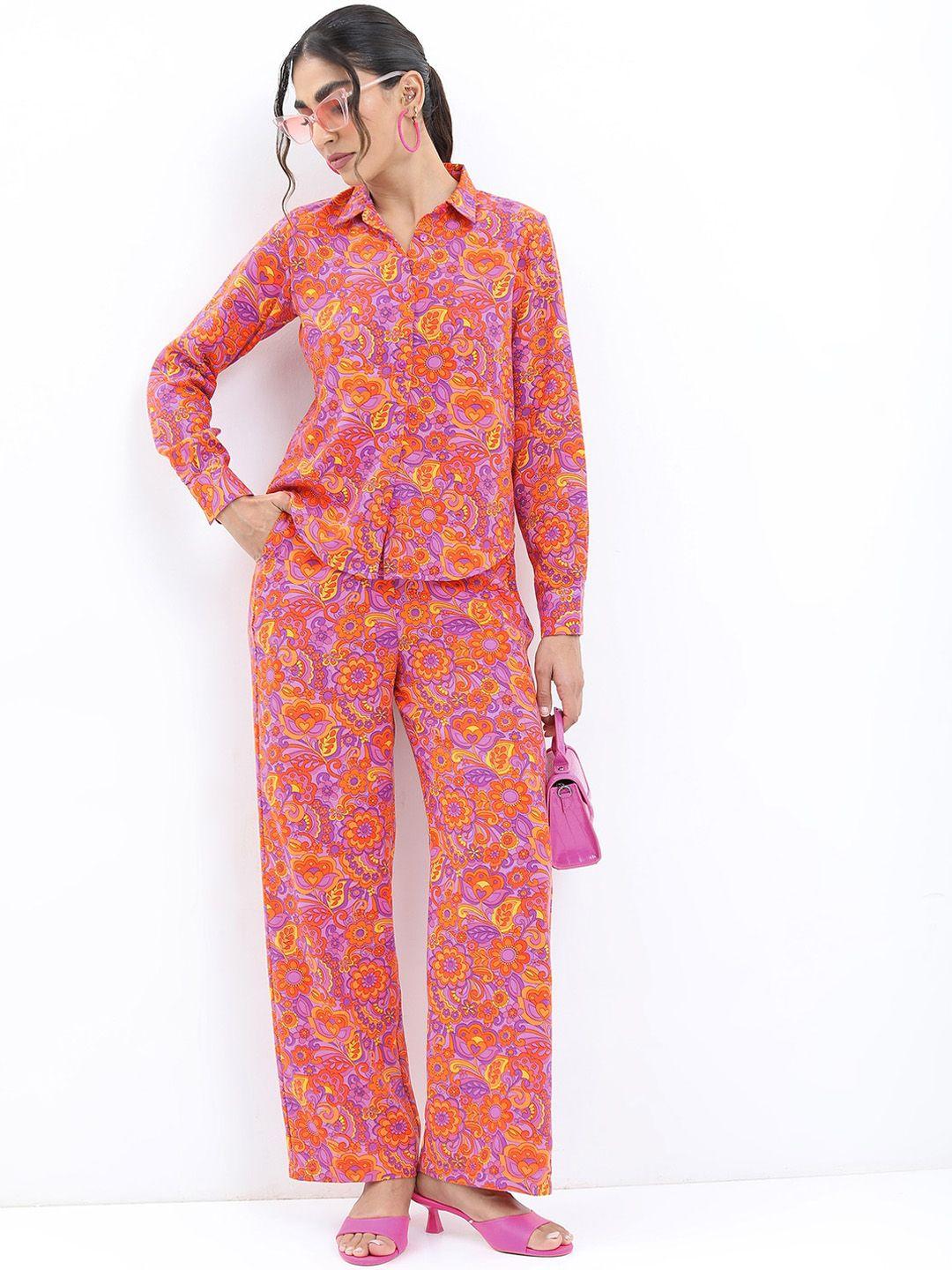 ketch women floral printed shirt with trousers