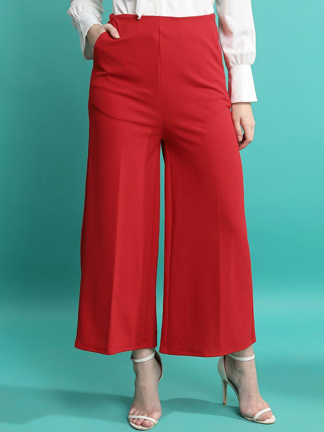 ketch women mid-rise flared parallel trousers
