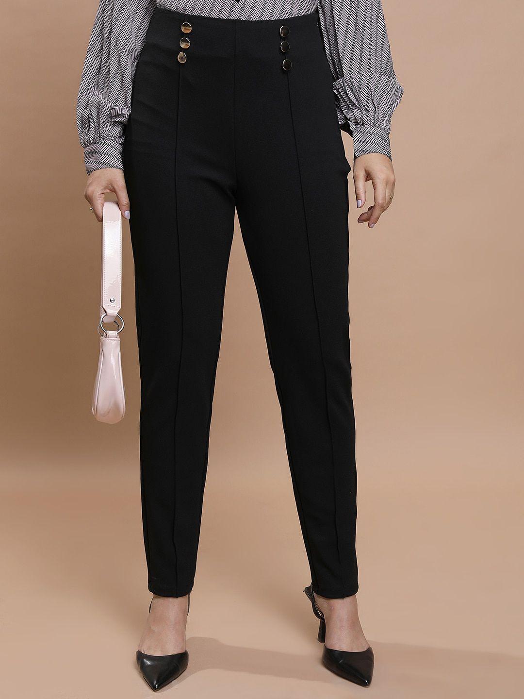 ketch women mid rise slim fit trousers