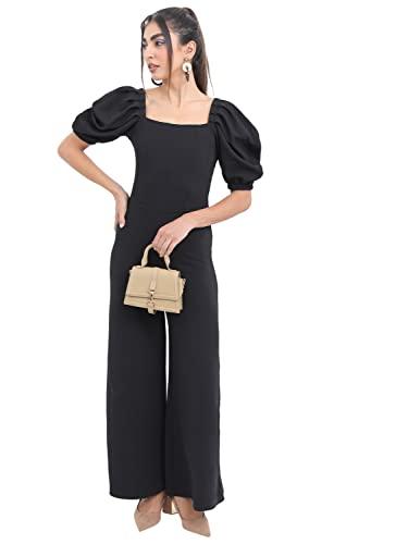 ketch women puff sleeve flared jumpsuit