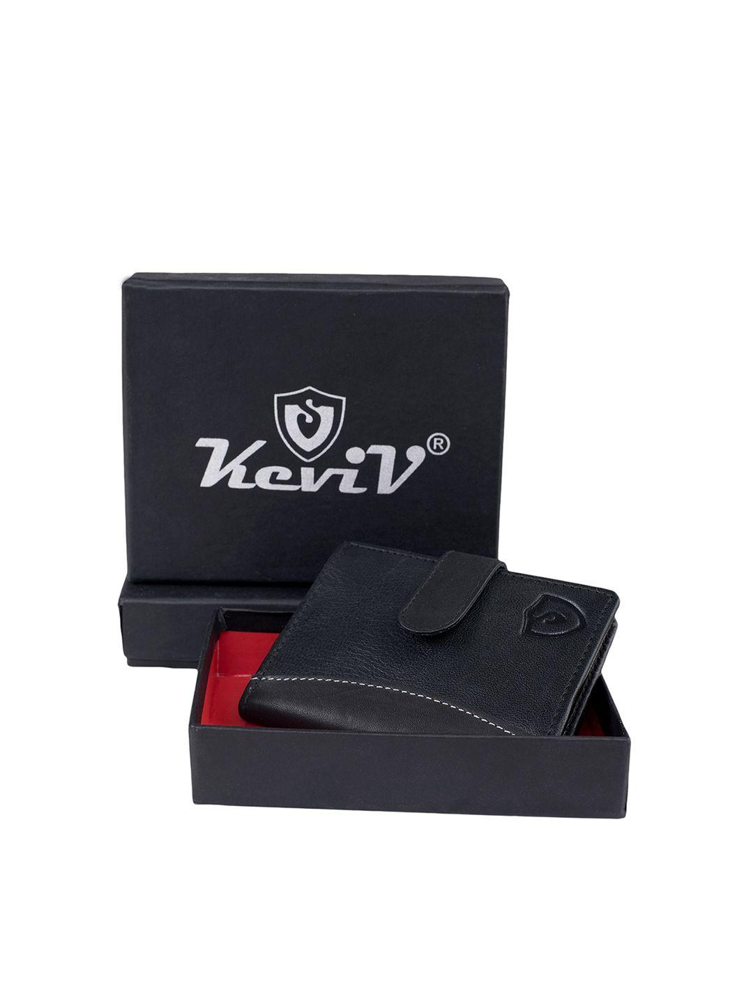 keviv men black leather card holder