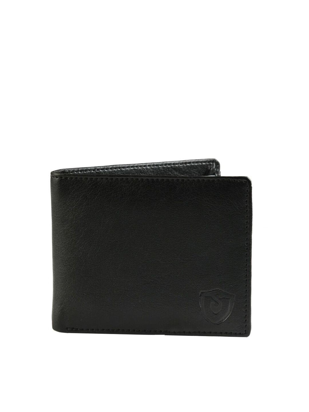 keviv men black leather two fold wallet