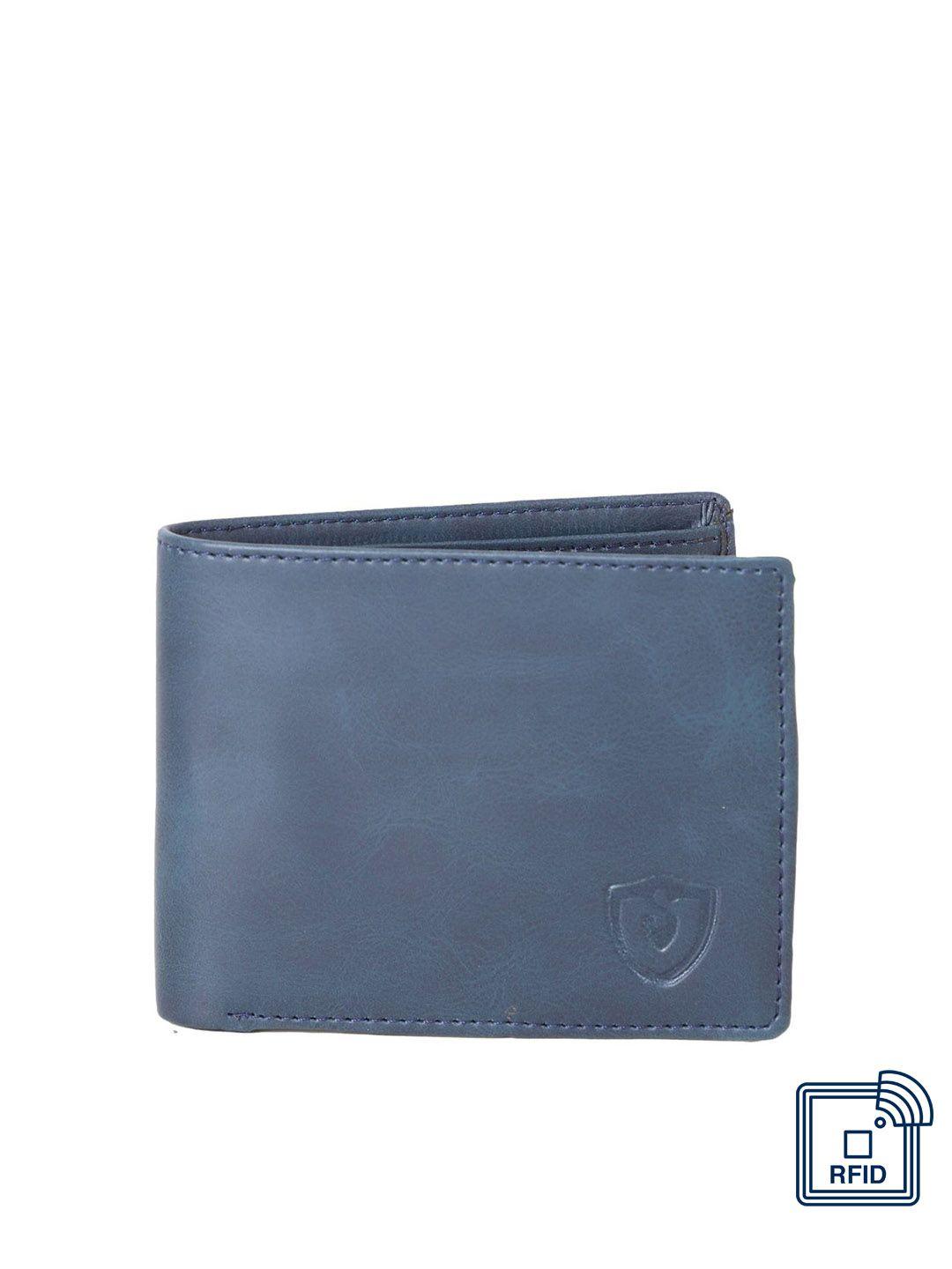 keviv men blue leather two fold wallet