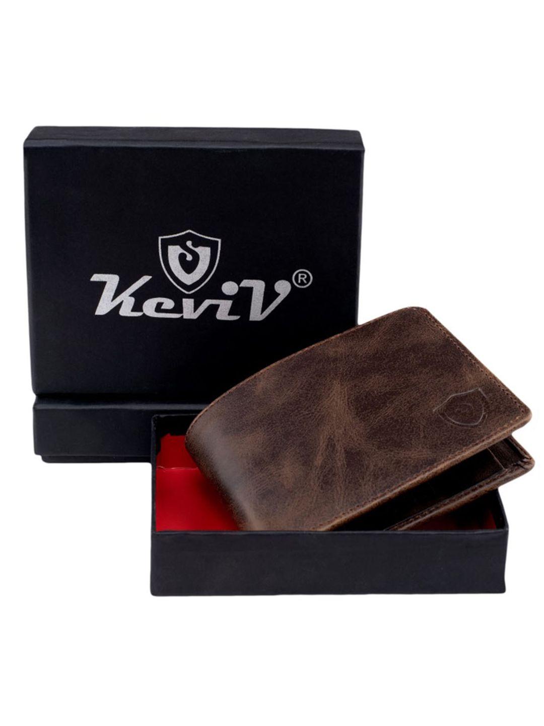 keviv men leather two fold wallet