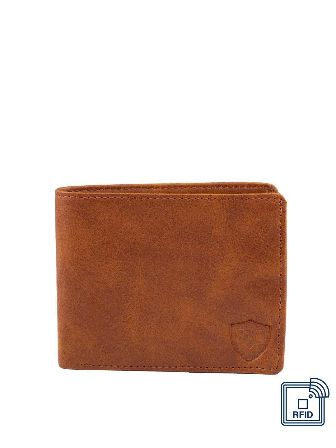 keviv men tan leather two fold wallet