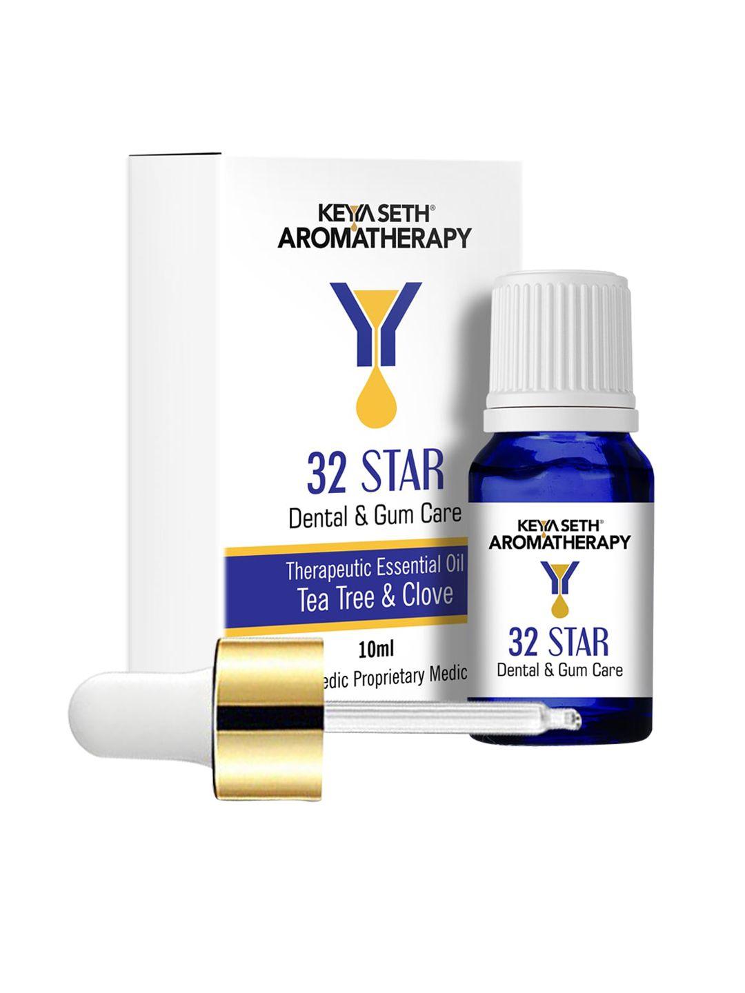 keya seth aromatherapy 32 star-dental & gum solution essential oil with tea tree 10 ml