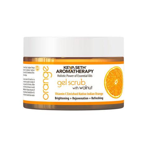 keya seth aromatherapy, orange gel scrub, vitamin c enriched, 160gm