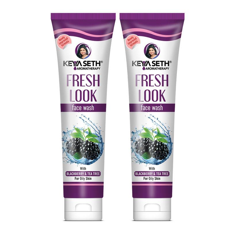 keya seth aromatherapy fresh look face wash blackberry - pack of 2