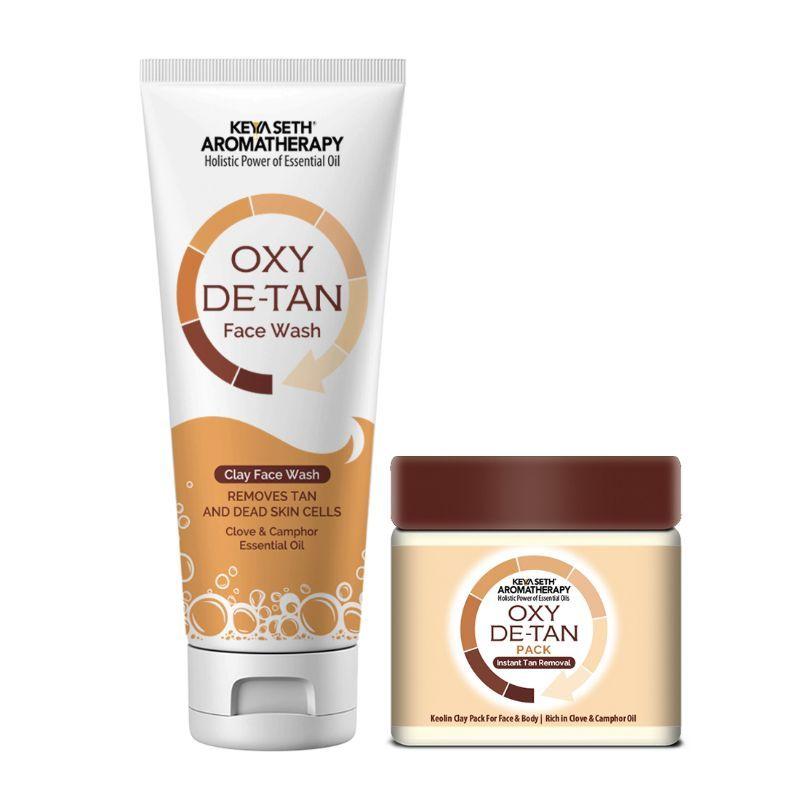 keya seth aromatherapy oxy de tan facewash & face pack combo