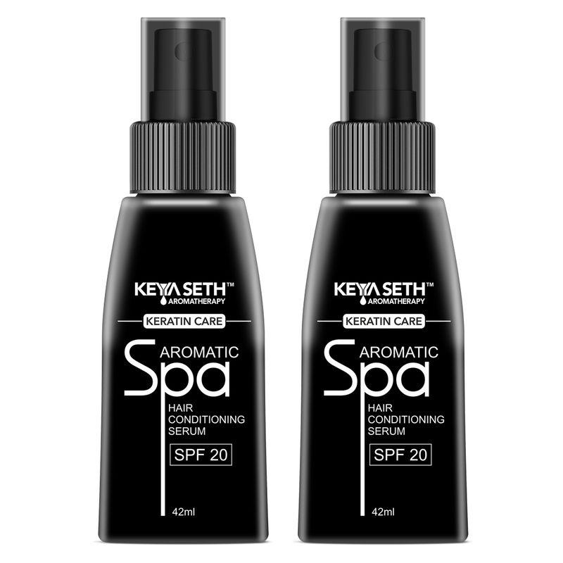 keya seth aromatherapy spa hair conditioning serum with keratin care spf 20 - pack of 2