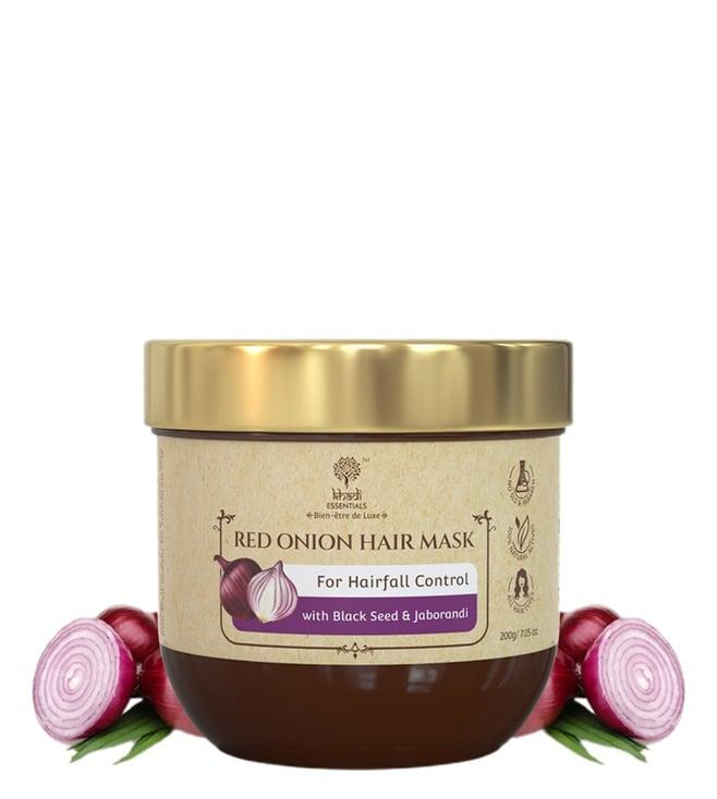 khadi essentials red onion hair mask with black seed oil for hairfall control - 200 gm