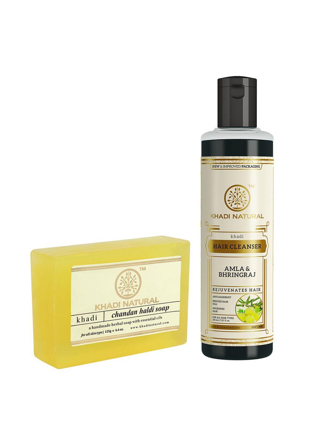 khadi natural amla & bhringraj hair cleanser & chandan haldi soap