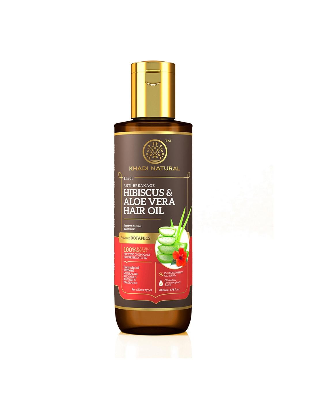 khadi natural anti-breakage hibiscus & aloe vera hair oil - 200 ml