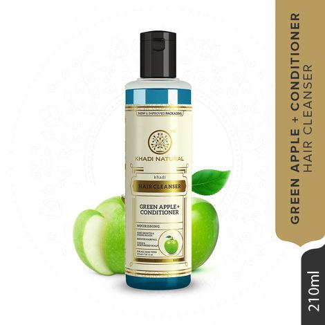 khadi natural ayurvedic green apple + conditioner hair cleanser (210 ml)