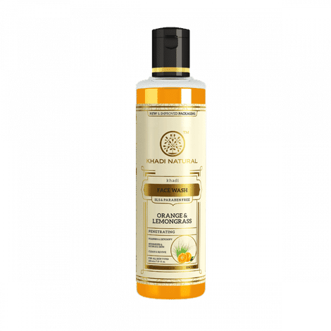 khadi natural ayurvedic orange & lemongrass face wash sls & paraben free (210 ml)