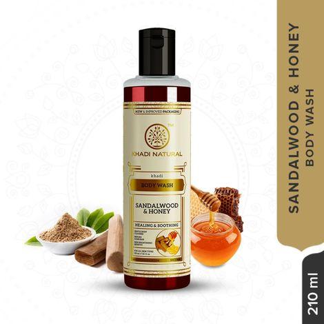 khadi natural ayurvedic sandalwood & honey body wash (210 ml)