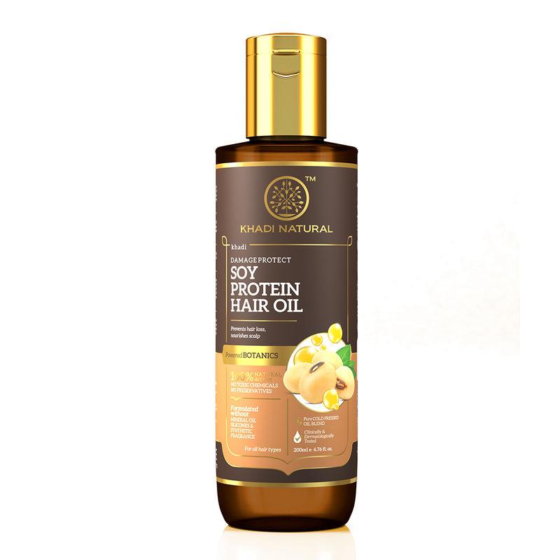 khadi natural damage protect soy protein hair oil prevents hair loss nourishes scalp powered botanics