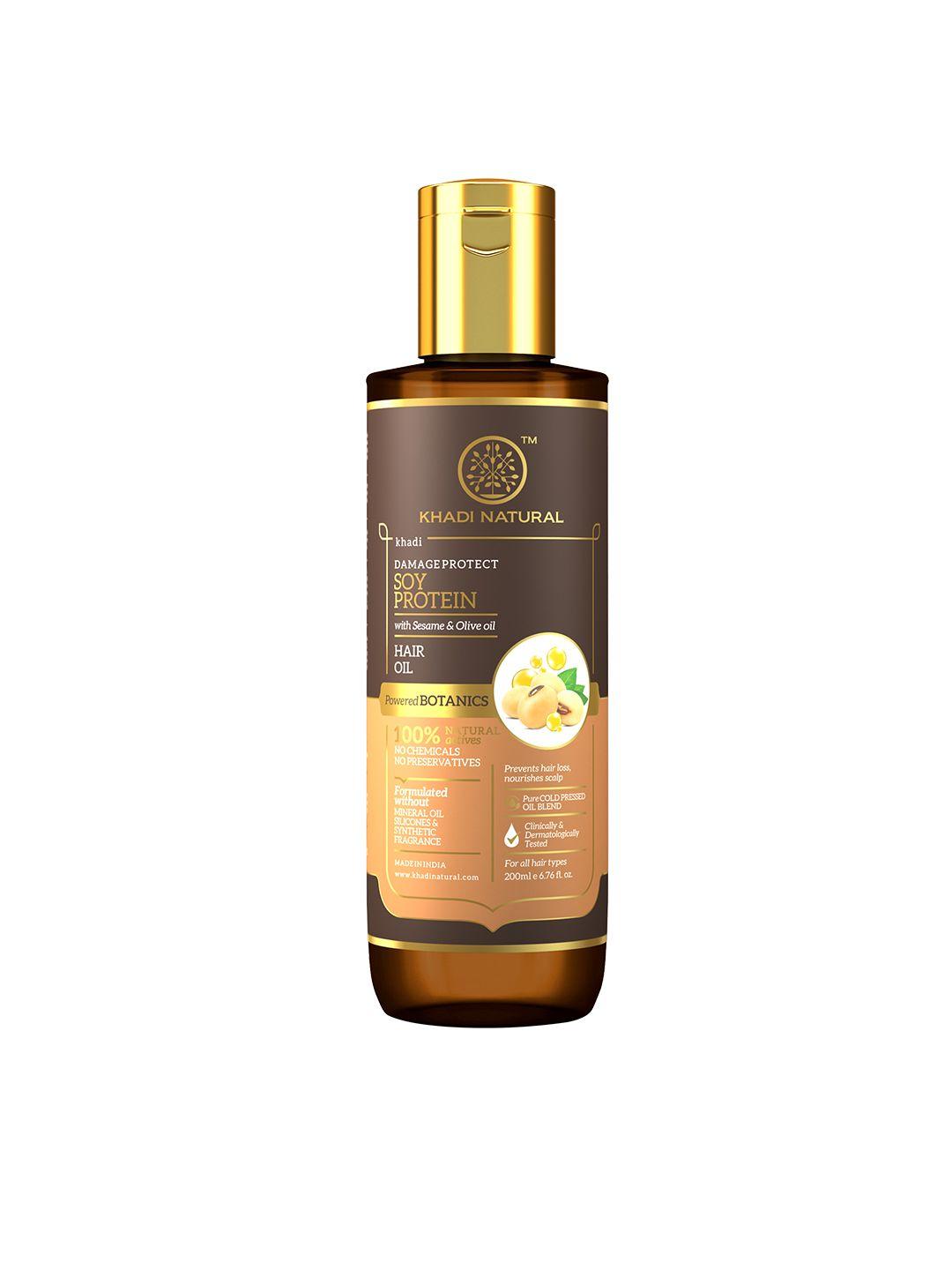khadi natural damage protect soy protein hair oil with sesame & olive oil - 200 ml