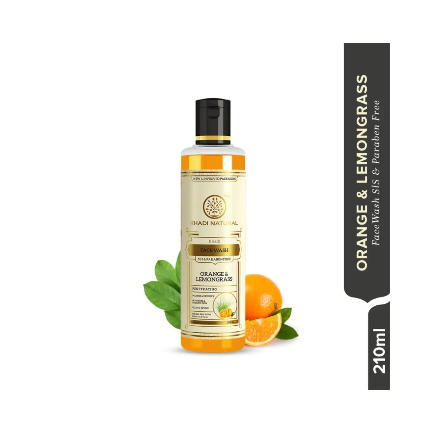 khadi natural orange & lemongrass face wash (210ml)