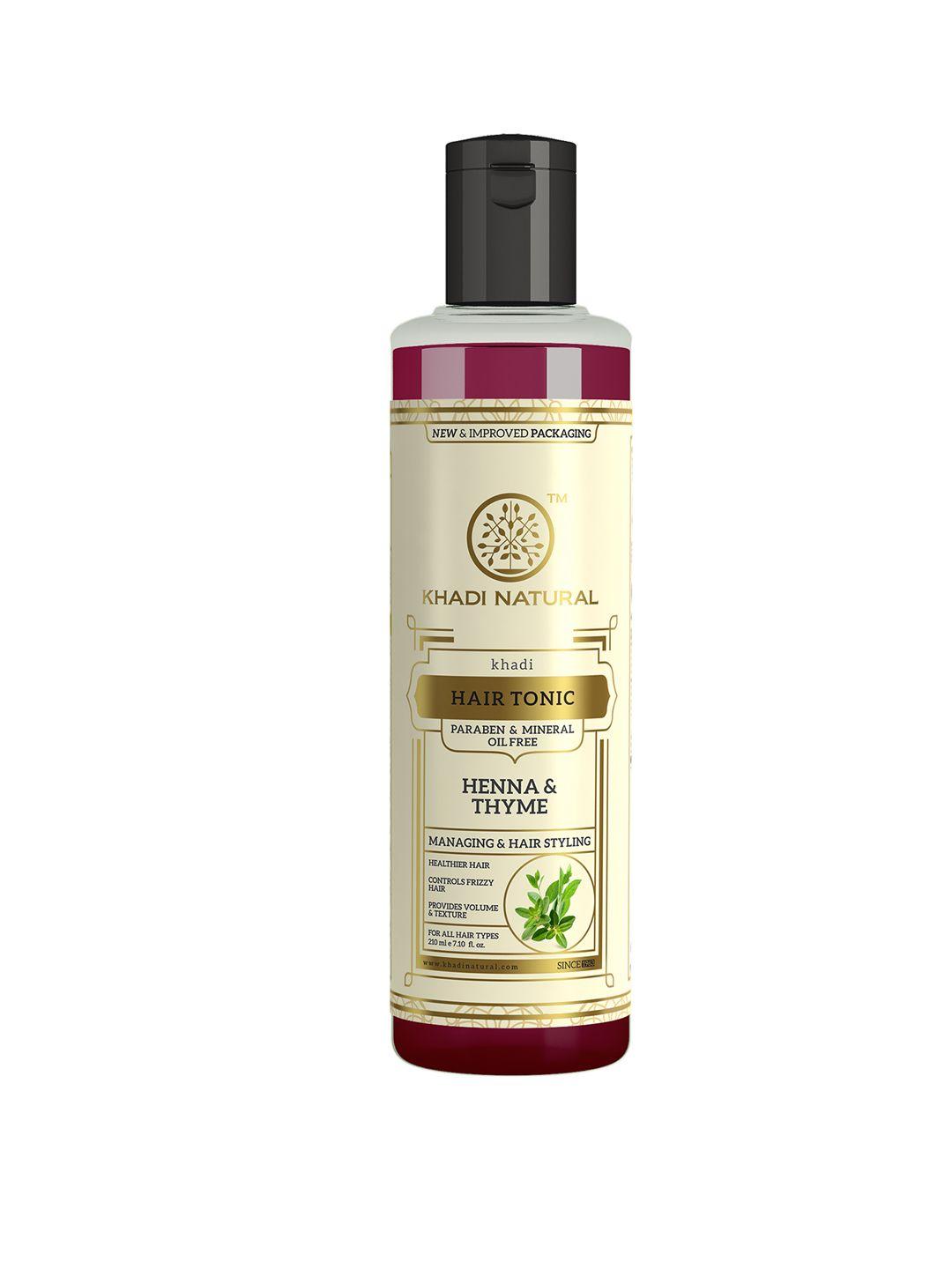 khadi natural unisex henna & thyme herbal hair tonic 210 ml