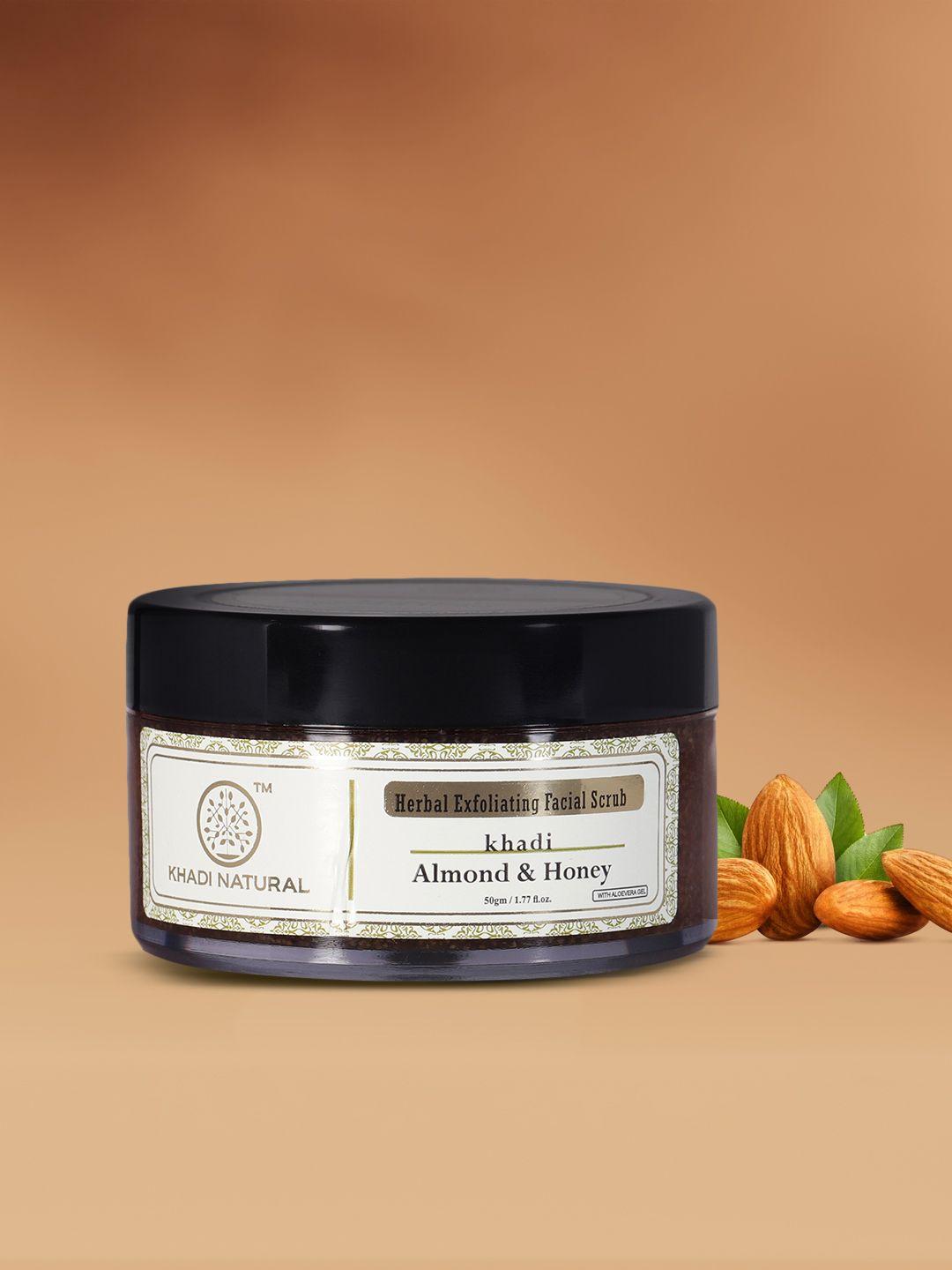 khadi natural unisex herbal exfoliating almond & honey facial sustainable scrub 50 g