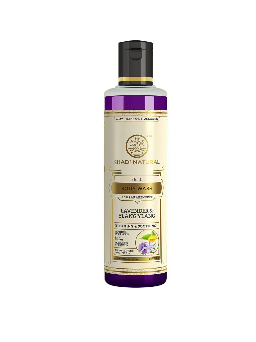 khadi natural unisex lavender & ylang ylang herbal body wash 210ml