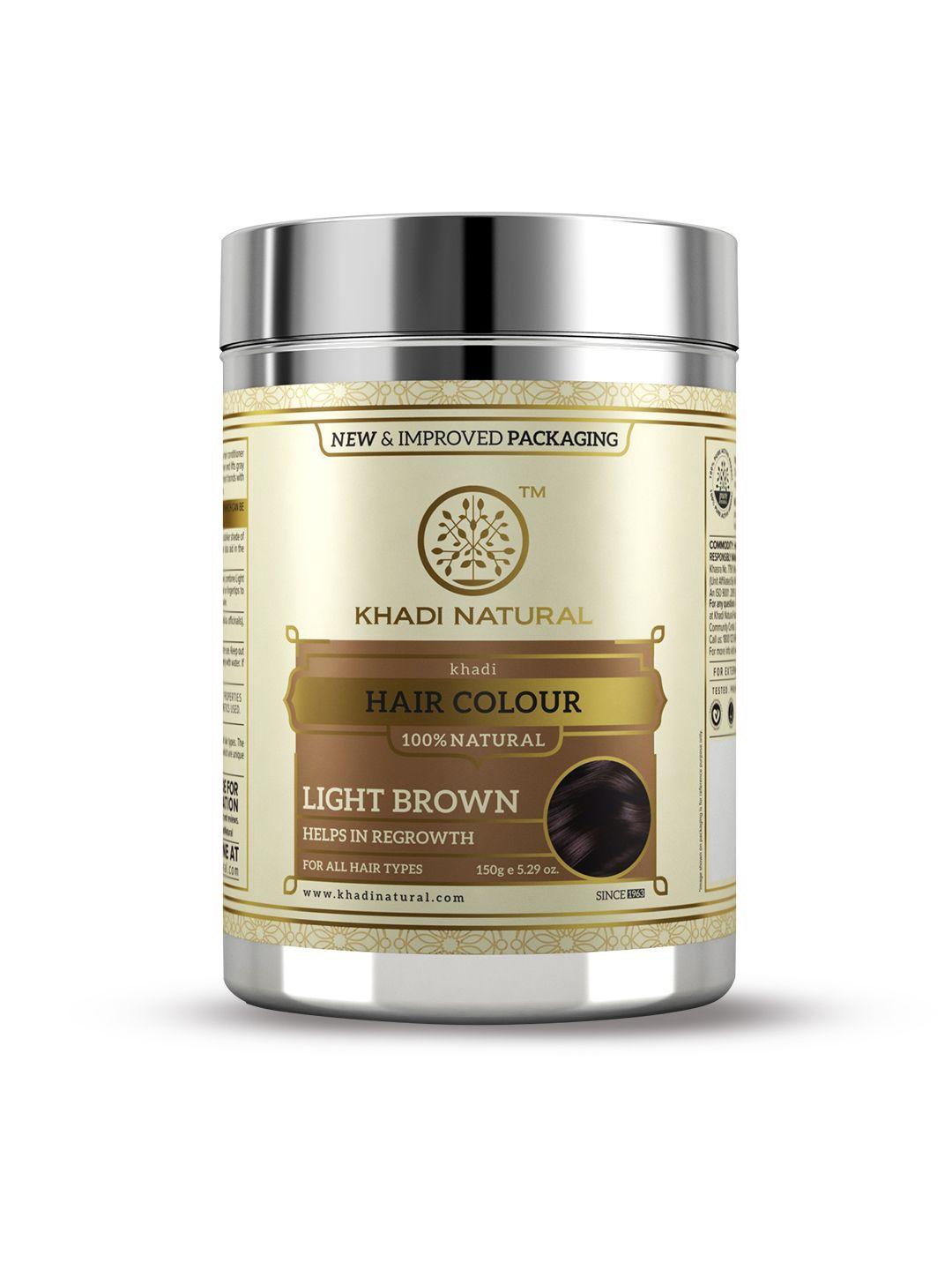 khadi natural unisex light brown herbal sustainable hair colour 150 g