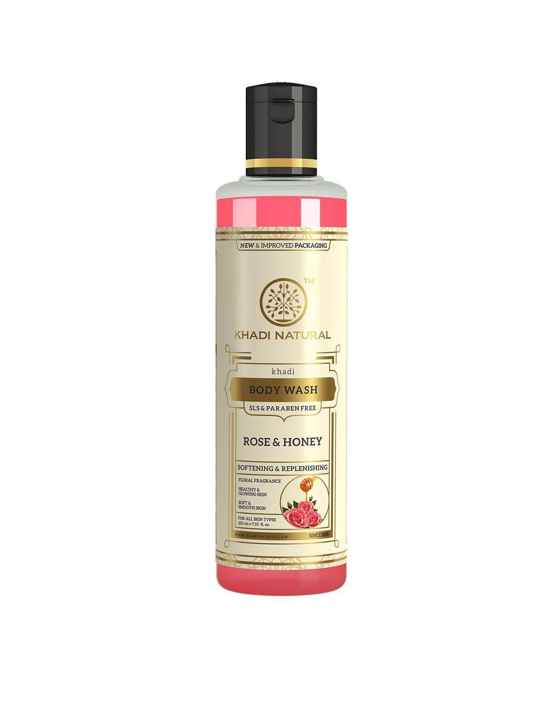 khadi natural unisex rose & honey herbal sustainable body wash 210 ml