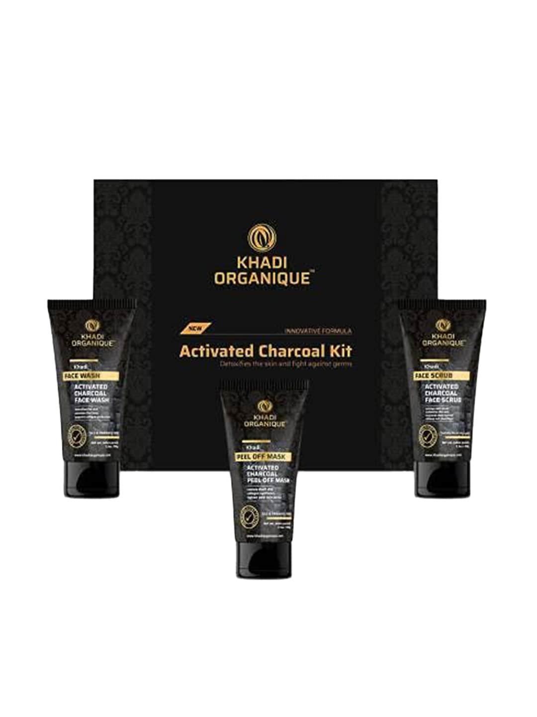 khadi organique transparent charcoal face wash facial kit