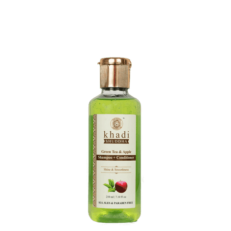 khadi shuddha green tea apple shampoo+conditioner (210 ml)