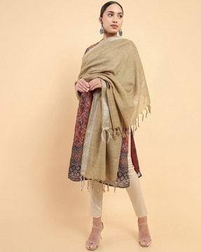 khadi cotton dupatta with tassels