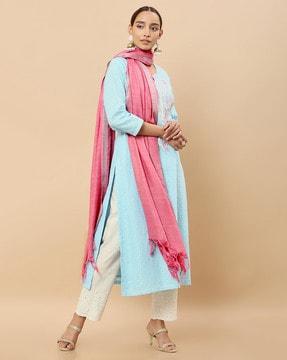 khadi dupatta with tassels