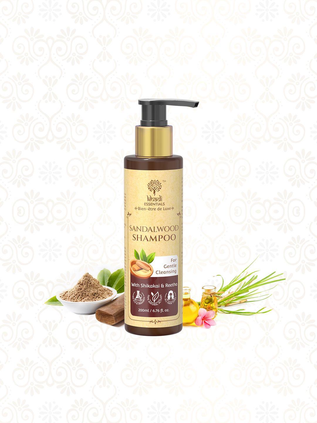 khadi essentials sandalwood bhringraj & rose hair shampoo sls paraben free for hair growth