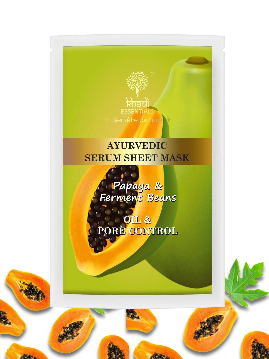 khadi essentials set of 4 papaya & vit c serum sheet mask