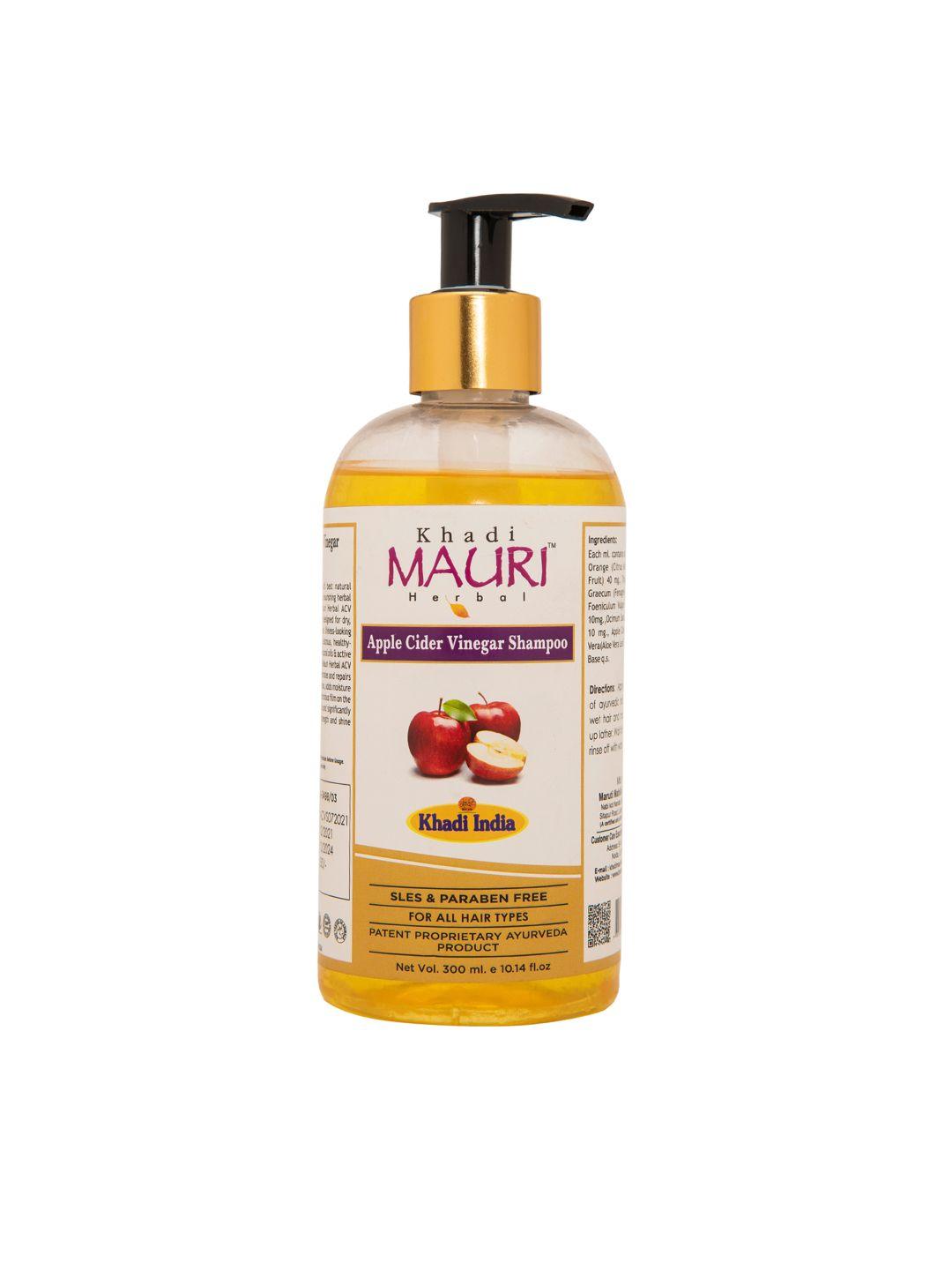 khadi mauri herbal apple cider vinegar shampoo for all hair types - 300ml