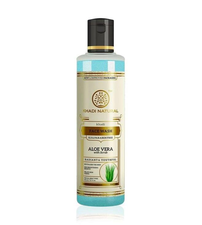 khadi natural aloe vera face wash with scrub - 210 ml