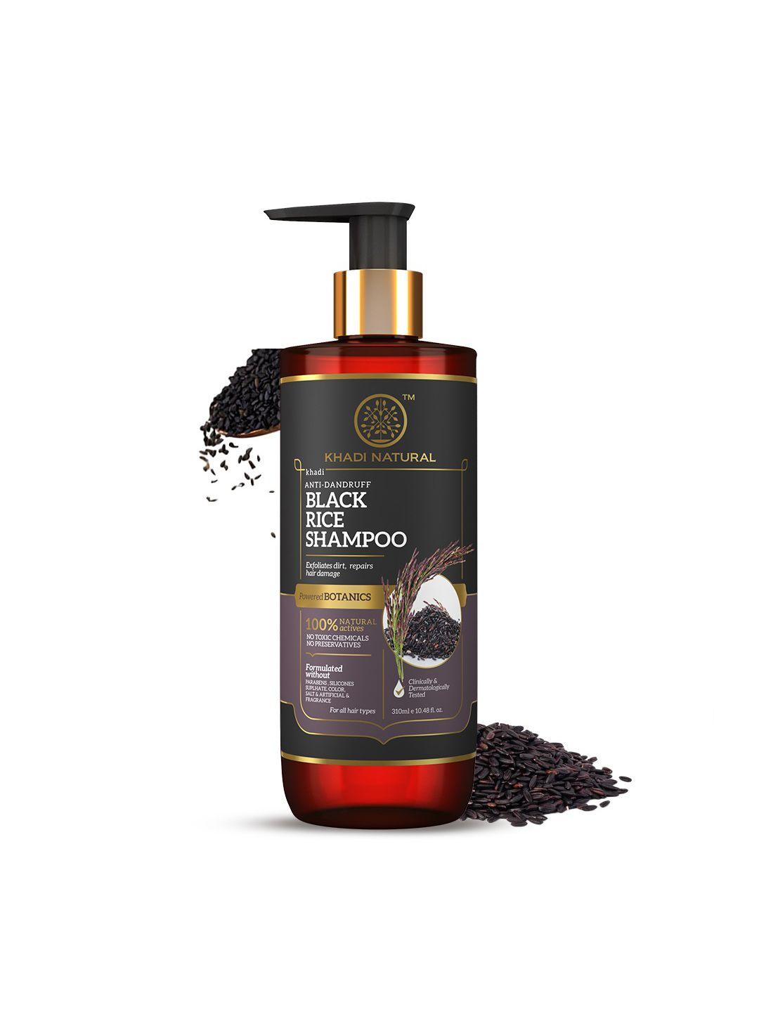 khadi natural anti-dandruff black rice shampoo with vitamin e - 310 ml
