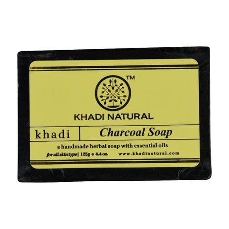 khadi natural ayurvedic charcoal soap (125 g)