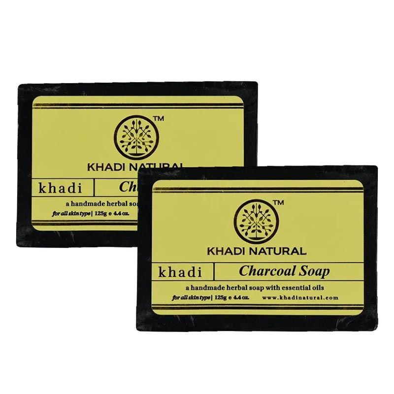 khadi natural ayurvedic charcoal soap - pack of 2